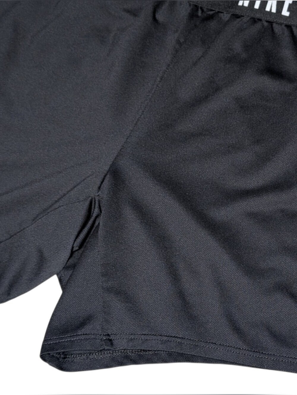 Nike Girls Black Athletic Shorts with Logo Waistband - Picture 7 of 7